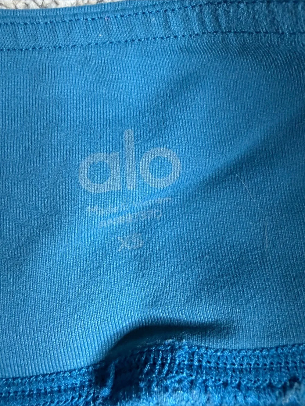 Alo Yoga Coast Leggings XS Teal stirrup mid rise athletic mesh workout gym yoga